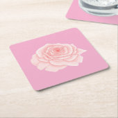 Pink rose rechteckiger pappuntersetzer (angewinkelt)