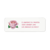 PInk Rose Rücksendeadressen-Aufkleber (Vorne)