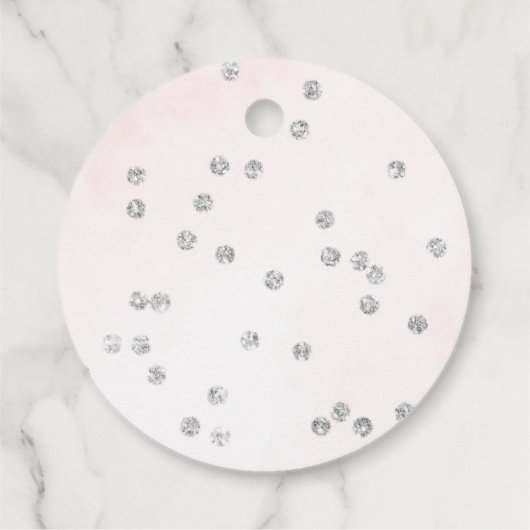 Pink Rose Silver Winter Thank you Geschenkanhänger (Rückseite)