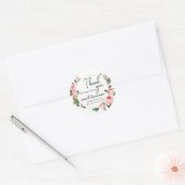 Pink Rose Small Business Vielen Dank Logo angepass Runder Aufkleber (Umschlag)
