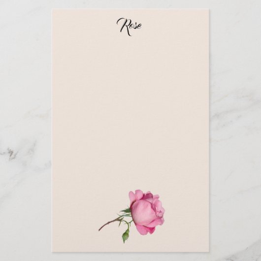 Pink Rose Stationery Briefpapier (Vorderseite)