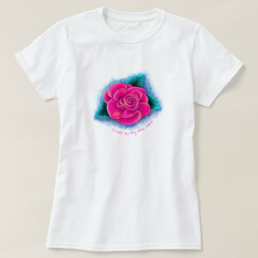 Pink Rose T - Shirt individuell einstellbar (Design vorne)
