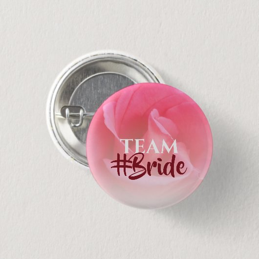 Pink Rose Team Bride Button (Vorne & Hinten)