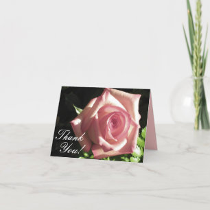 Pink Rose Thank You Notecard Dankeskarte