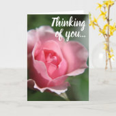 Pink Rose Thinking of You Card Karte (Gelbe Blume)