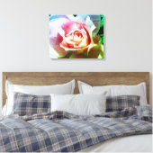Pink Rose überwölbte Leinwand Print (Insitu (Schlafzimmer))