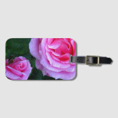Pink Rose und Bug Gepäckanhänger mit Lederband (Vorderseite (Horizontal))