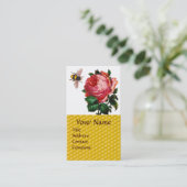 PINK ROSE UND HONEY BIETEE ROTES WAX SIEGEL VISITENKARTE (Stehend Vorderseite)