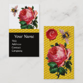 PINK ROSE UND HONEY BIETEE ROTES WAX SIEGEL VISITENKARTE (Vorne/Hinten)