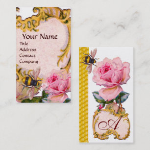 PINK ROSE UND HONEY BIETEMONOGRAM VISITENKARTE