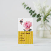PINK ROSE UND HONEY BIETEMONOGRAM VISITENKARTE (Stehend Vorderseite)