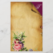 PINK ROSE UND WEISSE BLUME FLORALPARKPLATZ BRIEFPAPIER (Vorderseite)