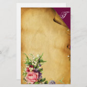 PINK ROSE UND WEISSE BLUME FLORALPARKPLATZ BRIEFPAPIER (Vorne/Hinten)