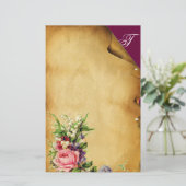 PINK ROSE UND WEISSE BLUME FLORALPARKPLATZ BRIEFPAPIER (Stehend Vorderseite)