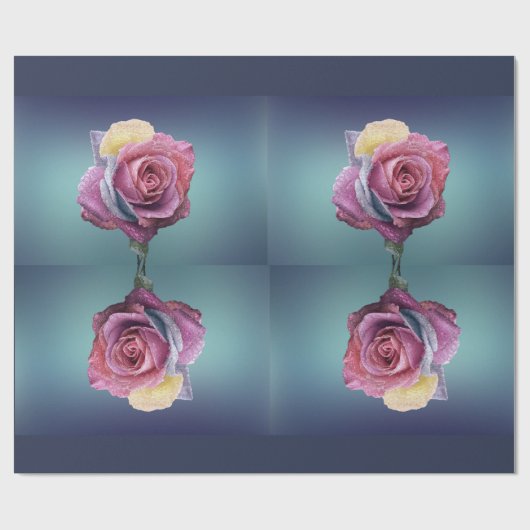 Pink Rose Valentine's Day Wrapping Paper Geschenkpapier (Flach)
