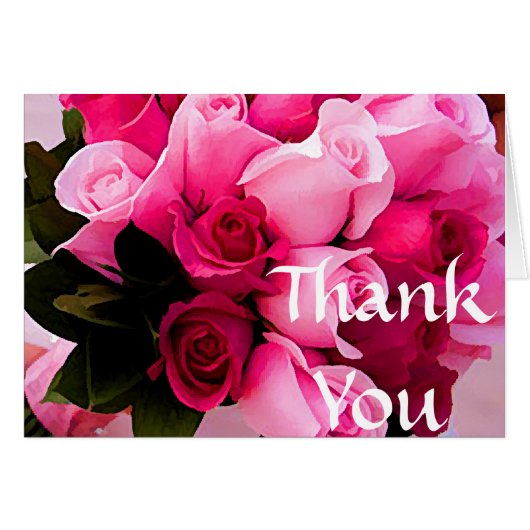 Pink Rose Vielen Dank Anmerkungen oder Vorlage der (Vorderseite (Horizontal))