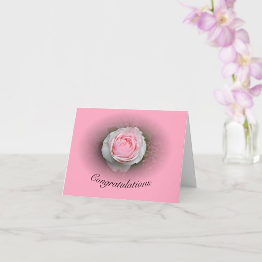 Pink Rose Vignette Karte (Orchidee)