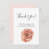 Pink Rose Wasserfarbe Danke Karte (Vorne/Hinten)