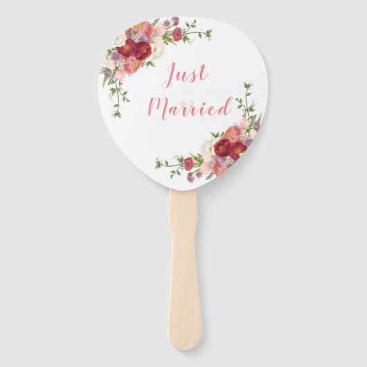 Pink & Rose Wasserfarbenpeonys nur verheiratet Fächer (Rückseite)