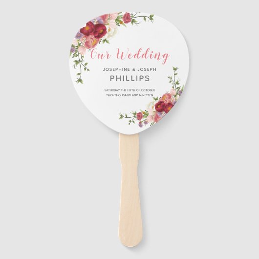 Pink & Rose Wasserfarbenpeonys nur verheiratet Fächer (Vorderseite)