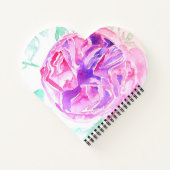 Pink Rose Watercolor Lilac Pink Girls Notebook Notizblock (Rückseite)