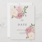 Pink Rose Wedding Save The Date (Vorderseite)