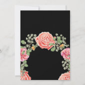 Pink Rose Wedding Theme Einladung (Rückseite)