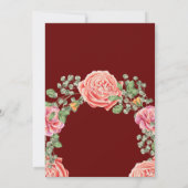 Pink Rose Wedding Theme Einladung (Rückseite)