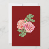Pink Rose Wedding Theme Einladung (Rückseite)