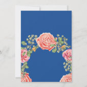 Pink Rose Wedding Theme Einladung (Rückseite)