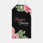 Pink Rose Wedding Theme Geschenkanhänger (Vorderseite)