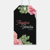 Pink Rose Wedding Theme Geschenkanhänger (Rückseite)