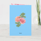 Pink Rose Wedding Theme Karte (Rückseite)