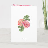 Pink Rose Wedding Theme Karte (Rückseite)