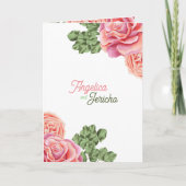 Pink Rose Wedding Theme Karte (Vorderseite)