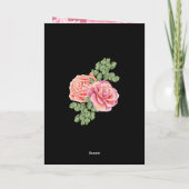 Pink Rose Wedding Theme Karte (Rückseite)