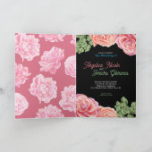 Pink Rose Wedding Theme Karte (Innenseite)