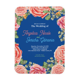 Pink Rose Wedding Theme Magnet