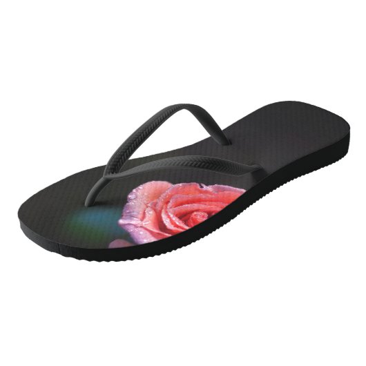 Pink Rose with Dew Badesandalen (Schrägansicht)