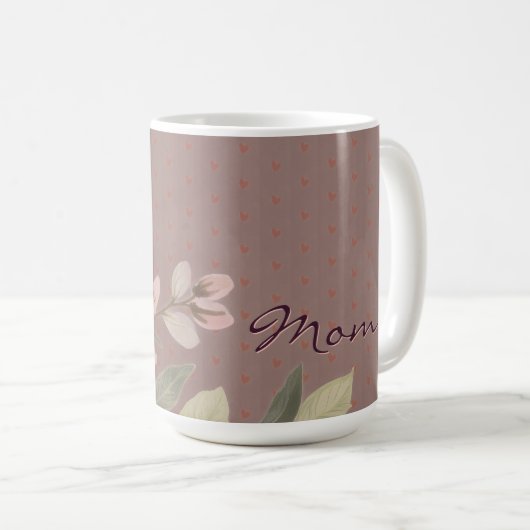 Pink Rose With Typography Kaffeetasse (VorderseiteRechts)