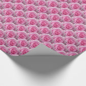 Pink Rose Wrapping Paper Romantische Rose Geschenkpapier (Ecke)