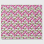 Pink Rose Wrapping Paper Romantische Rose Geschenkpapier (Flach)
