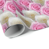 Pink Rose Wrapping Paper Romantische Rose Geschenkpapier (Rolleneckpunkt)