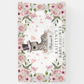 Pink Rose Zebra Baby Dusche Banner (Vertikal)
