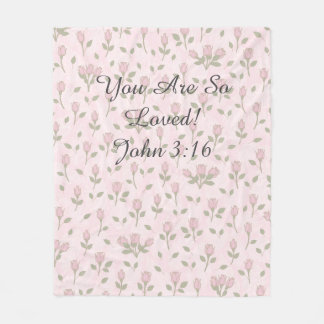 Pink Rosebud "You Are So Loved" Blanket Fleecedecke