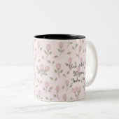 Pink Rosebuds Zweifarbige Tasse (VorderseiteRechts)