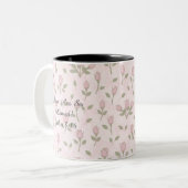 Pink Rosebuds Zweifarbige Tasse (Vorderseite Links)