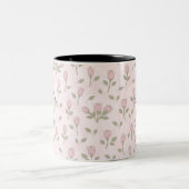Pink Rosebuds Zweifarbige Tasse (Mittel)