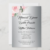 Pink-Rosen mit Shabby-Chic auf Silberhochzeit-Prob Einladung (Vorderseite)