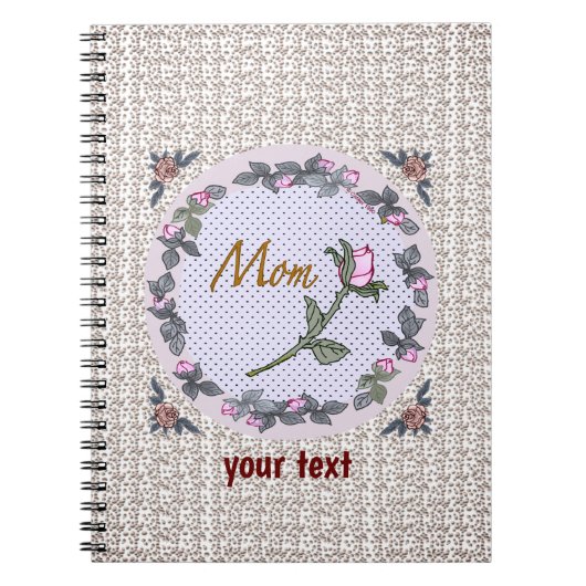 Pink-Rosenknospe-benutzerdefiniertes Mama Notebook Notizblock (Vorderseite)